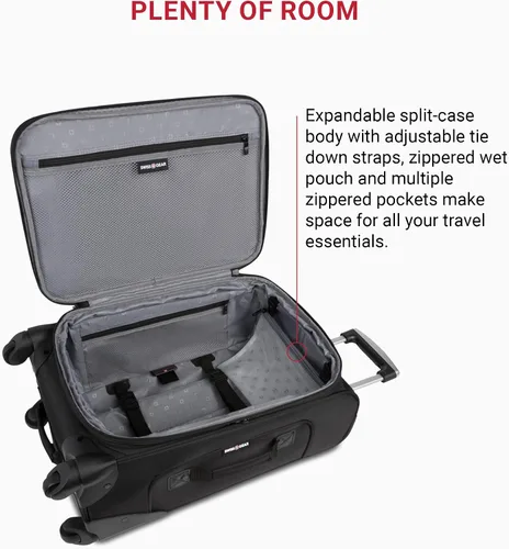 Miniatura 5 de SwissGear - Equipaje suave expandible Sion con ruedas, Negro