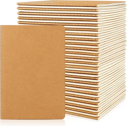 Miniatura 12 de EUSOAR Diarios para cuadernos, paquete de 24 cuadernos A5 de 5.5 x 8.3 pulgadas, 60 páginas/30 hojas de tapa blanda con rayas universitarias, 100