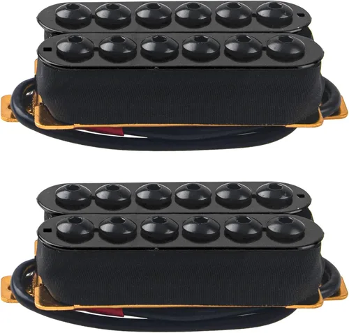 Juego de pastilla de puente de cuello de guitarra eléctrica con imán de alto rendimiento N/B compatible con pastilla de guitarra eléctrica (negro)