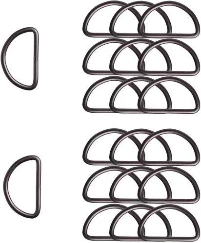 Miniatura 19 de 20 piezas de anillos en D de 1" (25mm) soldados de metal fuerte bronce semi-circular para collares de mascotas, hardware, bolsas, anillo de hebilla