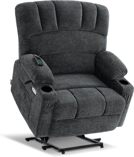 Miniatura 14 de MCombo Silla Reclinable Elevadora Eléctrica de Gran Tamaño para Ancianos, Silla Elevadora con Calor y Masaje, Reclinable Elevadora para Grandes