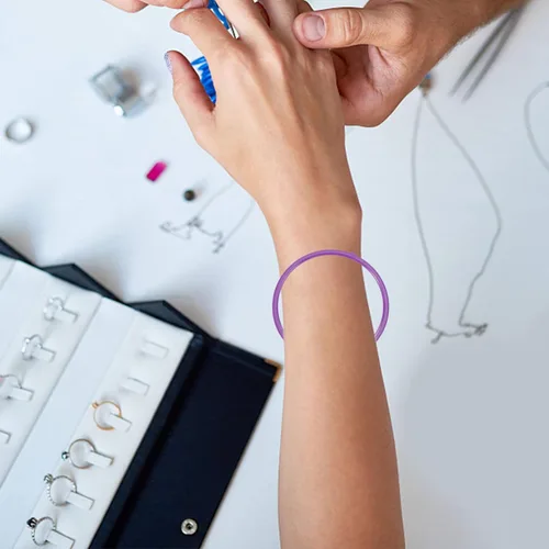 Miniatura 8 de Happyyami Anillo de medición de pulsera, herramienta portátil de medición de joyería para medición precisa del tamaño del brazalete en casa y uso