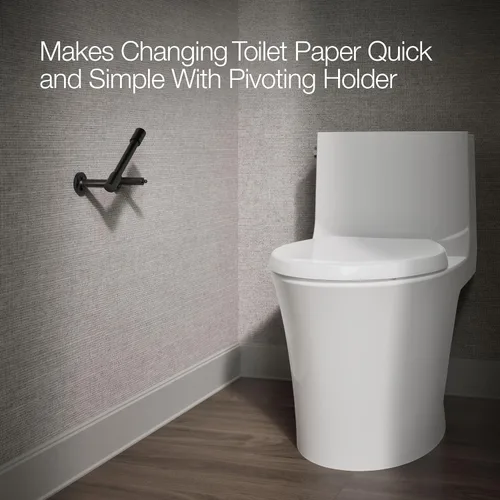 Miniatura 3 de KOHLER 14377-BL Purist® Soporte giratorio para papel higiénico, negro mate