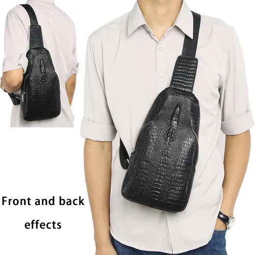 Miniatura 98 de LUKZIJAES Bolso bandolera de cuero genuino para hombre
