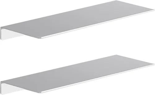 Miniatura 10 de Danpoo Pequeño estante flotante para almacenamiento en la pared, mini estante de exhibición para coleccionables, estante de pared de metal para Negro