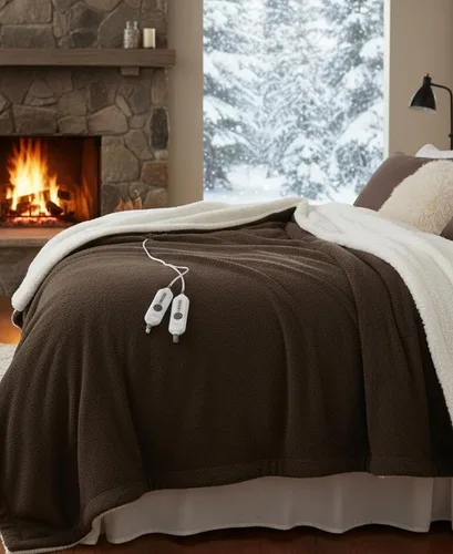 Miniatura 10 de GarveeHome Manta eléctrica térmica, manta térmica suave doble Sherpa súper acogedora con 4 niveles de calefacción y 4 horas de apagado automático