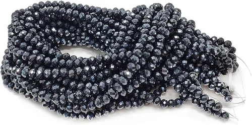Miniatura 80 de Cuentas de vidrio Rondelle de 0.079 in para hacer joyas, cuentas espaciadoras de Briolette Crytal facetadas para pulseras, collares, aretes