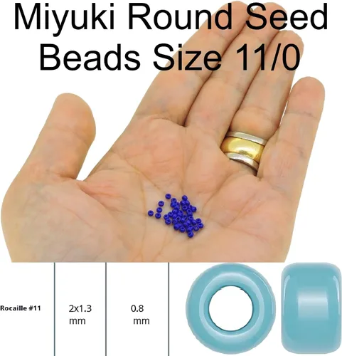 Miniatura 2 de Aqua Aquamarine AB Silver Lined Miyuki - Cuentas de vidrio redondas japonesas de rocailles 11/0 de aproximadamente 0.91 onzas (0.85 oz), tubo de 5
