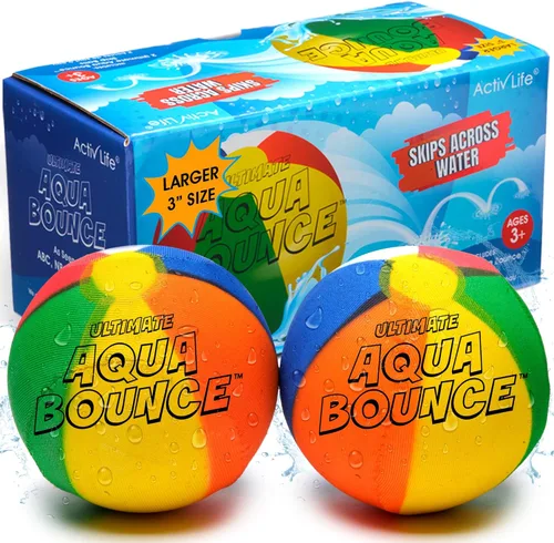 Activ Life The Ultimate - Paquete de 2 bolas de salto de agua más grandes de 3 pulgadas, pelota de rebote de agua para piscina, juguetes de playa
