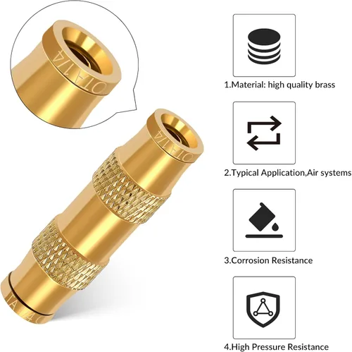Miniatura 4 de Therwen 8 piezas de accesorios de presión para conectar accesorios de línea de freno de 3/8 pulgadas y 1/4 pulgadas, accesorios de aire neumáticos