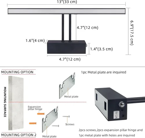 Miniatura 7 de Luz para Cuadros, Luces de Arte a Batería para Pared, Luz Inalámbrica con Control Remoto para Pinturas con Temporizador y Regulable, Iluminación