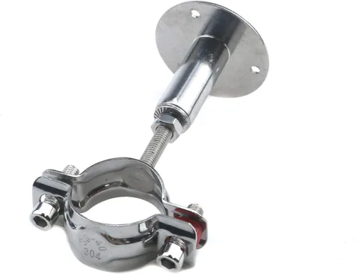 Miniatura 4 de Quluxe 2 soportes de tubo de montaje en pared de acero inoxidable para montaje en techo, soporte de tubo ajustable para tubo de 1-1/2 pulgadas