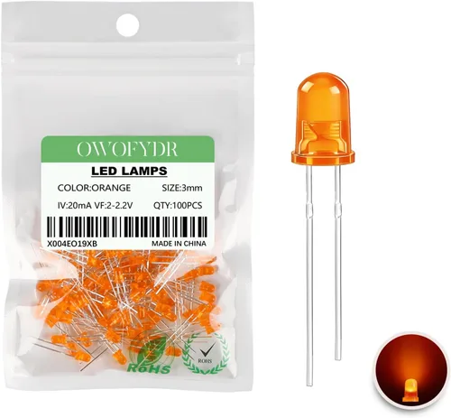 Miniatura 19 de 100 lámpara LED de diodo de luz blanca cálida de 5mm (Lente Transparente Redonda DC 3V 20mA) Bombilla de iluminación, componente electrónico, luz