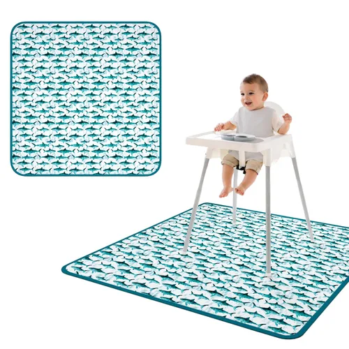 Miniatura 22 de BapronBaby Adventure Awaits - Tapete impermeable para debajo de sillas altas, suelos, mesas, tiempo de juego o artes y manualidades, lavable a