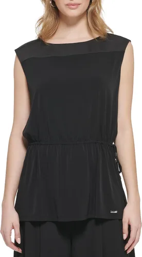 Miniatura 4 de Calvin Klein Camiseta de punto con cordón sin mangas para mujer