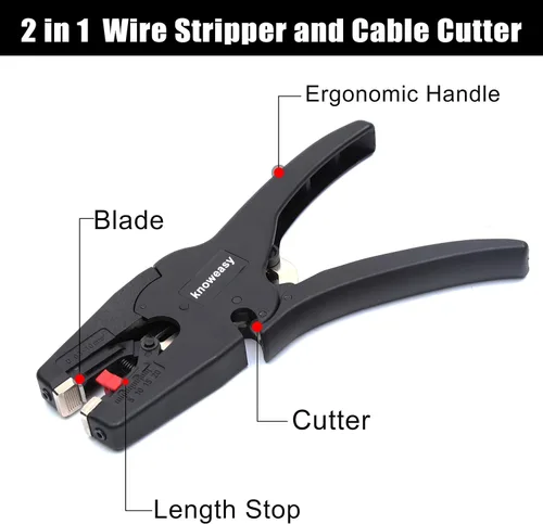 Miniatura 4 de Pelador de cables, herramienta de pelado de cables Knoweasy con cortador y herramienta de pelado de cables 2 en 1 funciona para electrónico