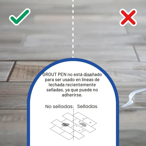 Miniatura 5 de Rotulador de lechada beige para azulejos: pintura impermeable para lechada, colorante para lechada de azulejos y bolígrafo sellador, estrecho, 0.197