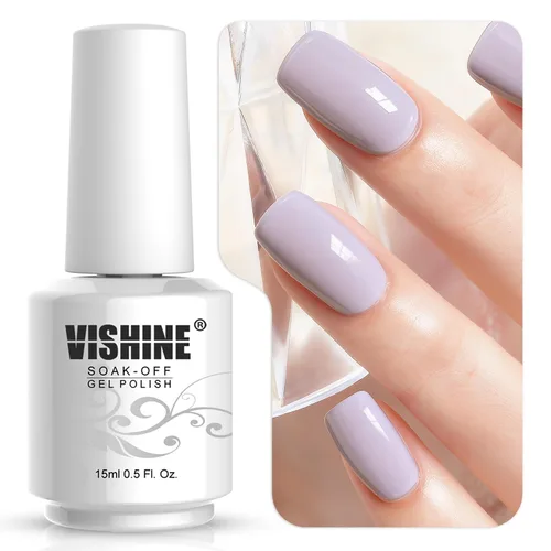 Miniatura 17 de Vishine 15ml de esmalte de uñas en gel blanco lechoso transparente, color desnudo, con acabado de gel de cristal, para quitar con lámpara UV o LED