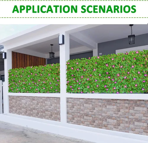Miniatura 6 de Pantalla de Privacidad Expandible para Balcón Patio Exterior, Panel Decorativo de Cercado de Hiedra Artificial, Setos Artificiales