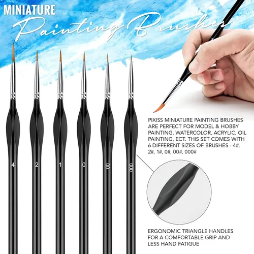 Miniatura 4 de Testors - Adhesivo de cemento modelo de plástico, paquete de 2, 6 pinceles de pintura en miniatura de detalles finos, cuchillo de manualidades