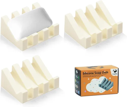Miniatura 40 de Jabonera Autodrenante con Soporte, Jabonera de Silicona, para Baño, Cocina, Esponjas, Puede Extender la Vida del Jabón, Mantiene las Barras de Jabón