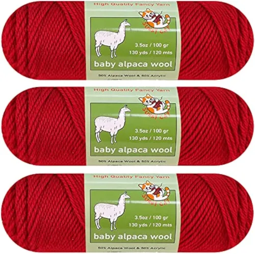 Miniatura 3 de Hilo de mezcla de lana de alpaca para bebé, peso esmerilado, 3 madejas (100 g/cada una) para arte, manualidades, crochet y tejer, marca premium 33