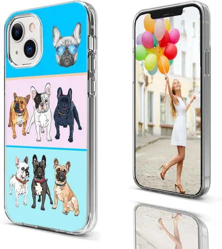 Miniatura 3 de Funda protectora completa a prueba de golpes, delgada, suave, TPU transparente, para iPhone 14/13 6.1, diseño de animales de dibujos animados