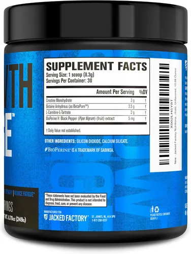 Miniatura 8 de Jacked Factory Growth Surge - Polvo de creatina para después del entrenamiento con L-carnitina, suplemento diario para desarrollar músculo