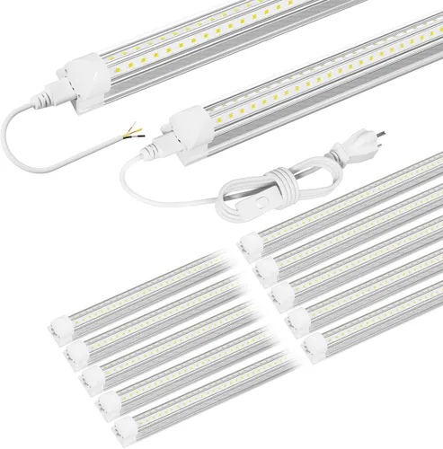 ONLYLUX Paquete de 10 luces LED muy brillantes de 5 pies, 45 W, 6750 lúmenes, 6500 K, luz diurna, fácil instalación, iluminación de garaje para