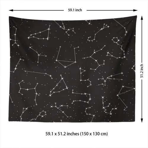 Miniatura 4 de Tapices del zodiaco Constelaciones en la noche Cielo Estrella Aries Tauro Géminis Leo Virgo Libra Escorpio Dormitorio Sala de Estar Aula Casa Tapiz