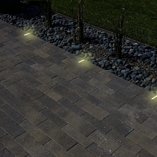 Miniatura 2 de LUMENGY Luz para Adoquines Delgada 0.5 x 4 pulgadas, iluminación de ladrillo de acero sin deslumbramiento para adoquines, paredes, entradas de 2700K