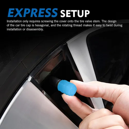 Miniatura 5 de 4 tapones luminosos para válvulas de neumáticos para automóvil, tapones fluorescentes para válvulas de neumáticos de automóvil, tapones de presión