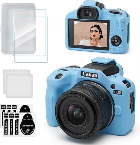 Miniatura 16 de Funda para cámara Canon EOS R100, funda protectora de silicona suave con protector de pantalla Accesorios para Canon R100, antiarañazos, goma ligera
