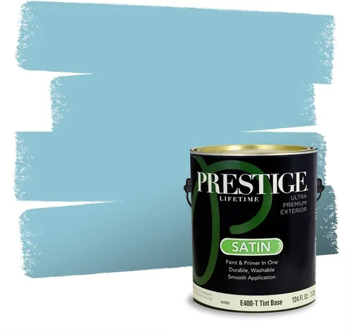 Miniatura 356 de Pintura Exterior + imprimación PRESTIGE, todo-en-uno, 1 galón, acabado mate, color comparable al Valspar* Royal Gray* VS151-Gris real