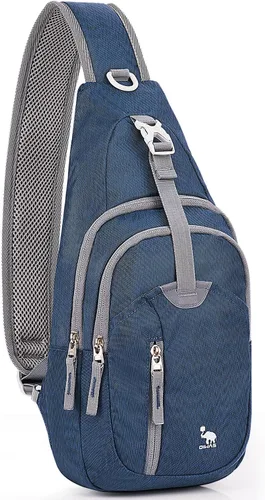 Miniatura 7 de Kimlee bolsa bandolera multifuncional de una sola banda cruzada para hacer senderismo o ciclismo Negro