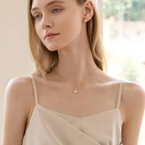 Miniatura 2 de CDE Collares de corazón para mujer, plata esterlina 925, dije de piedra natal, aniversario, cumpleaños, Navidad, día de San Valentín, joyería