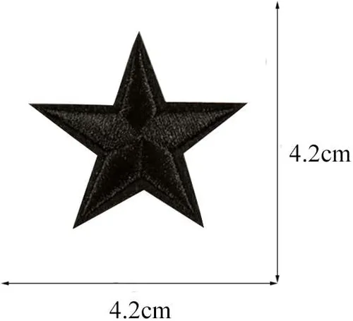 Miniatura 3 de 20 parches de estrellas negras para planchar o coser, parches bordados con diseño de insignia, parche para ropa, jeans, camiseta