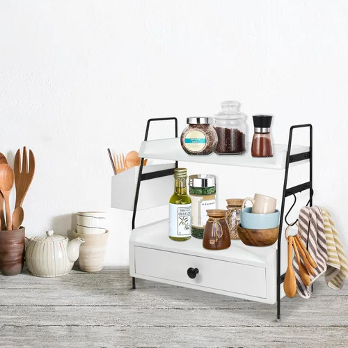 Miniatura 6 de Accesorios de barra de café y organizador de encimera, organizador de estación de café, organizador de estante de encimera de cocina, almacenamiento