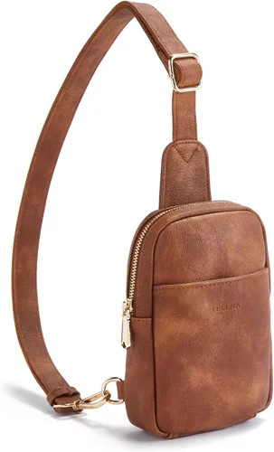 Telena Riñonera pequeña para mujer, de cuero, cangureras, bolsa de pecho para mujer