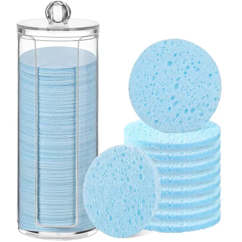 Miniatura 11 de 120 esponjas faciales comprimidas, exfoliantes faciales naturales, esponjas faciales desechables para limpieza, almohadillas faciales redondas