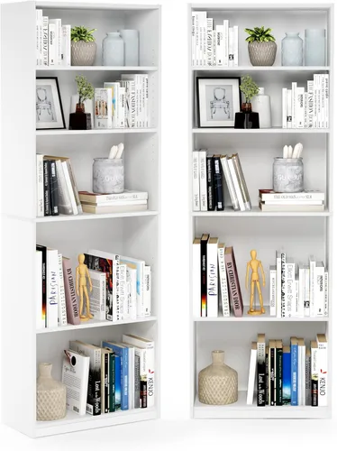 Miniatura 18 de Furinno Basic - Estantería de almacenamiento para librerías de 3 niveles, nogal oscuro