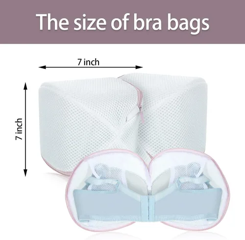 Miniatura 2 de Shappy 6 piezas de bolsas de malla para lavar brasieres para lavandería, bolsas de lavado de lencería y ropa interior con cremallera para mujeres