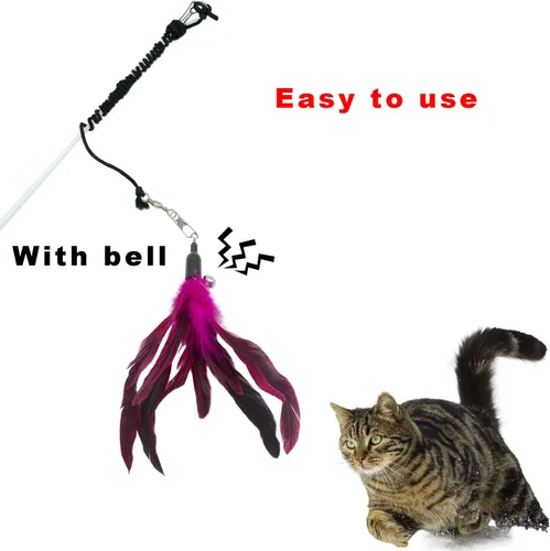 Miniatura 4 de CATENESS Recambios de juguetes de plumas para gatos, 10 piezas de repuesto para gatos