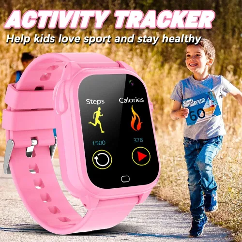 Miniatura 5 de OVV Reloj inteligente para niños y niñas de 3 a 12 años con resistente al agua 26 juegos, pantalla táctil de 1.44'', cámara HD, reproductor de MP3