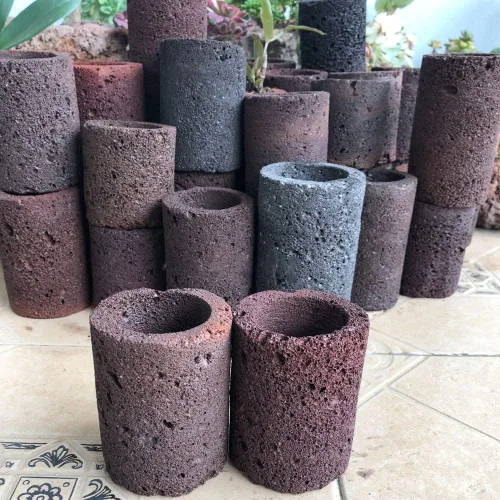 Miniatura 4 de Maceta para suculentas, mini maceta volcánica gris de 2.6 pulgadas, paquete de 2