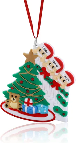 Miniatura 8 de Adornos de Navidad personalizados, nombres de familia, decoración de Navidad, decoración colgante de árbol, adorno de bendición de Feliz Navidad