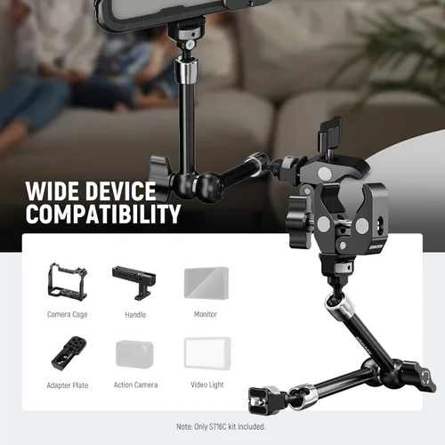 Miniatura 2 de Neewer Soporte de abrazadera de brazo mágico articulado de 11 pulgadas con súper abrazadera, soporte para monitor de cámara con pasadores y agujeros