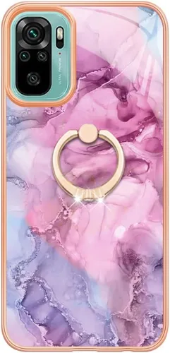 Miniatura 3 de XYX Case Compatible with Xiaomi Redmi Note 10s, TPU Marble Shockproof Bumper Slim Full-Body Protective Phone Case Cover with 360 Rotating Ring Light