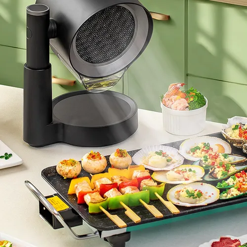 Miniatura 8 de Campana extractora portátil para cocina de RV, BBQ, olla caliente, ventilador de escritorio para cocina con 3 velocidades, altura telescópica, bajo