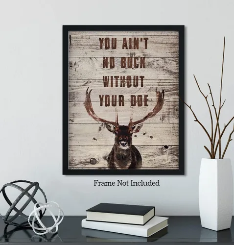 Miniatura 6 de You Ain't No Buck Without Your Doe - Decoración de caza - Decoración de pared de caza - Regalos para cazadores - Decoración rústica de cabina